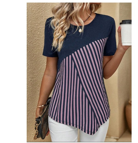 Serenya Colorblock Stripe Tee