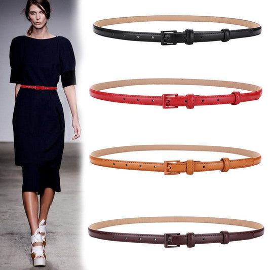 Alvienne Slim Leather Belt