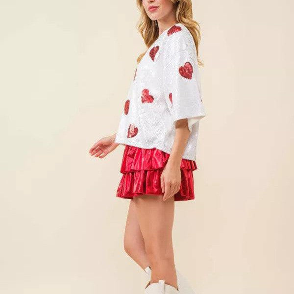 Celira Sequin Half-Sleeve Top