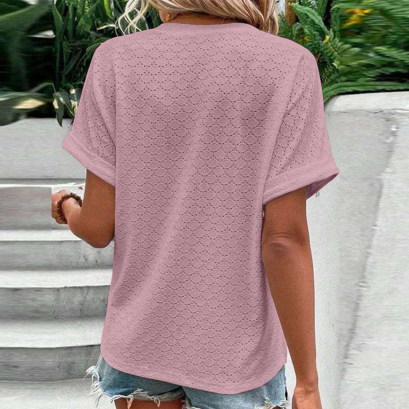 Evania Buttoned V-Neck Blouse