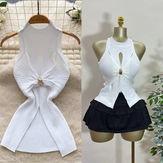 Novara Knit Metal Accent Top