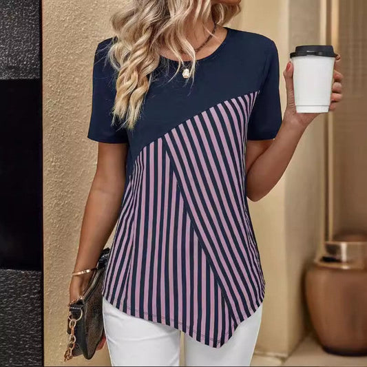 Serenya Colorblock Stripe Tee