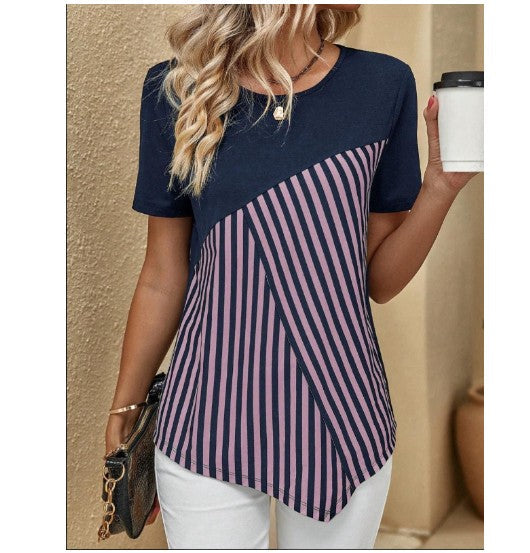 Serenya Colorblock Stripe Tee