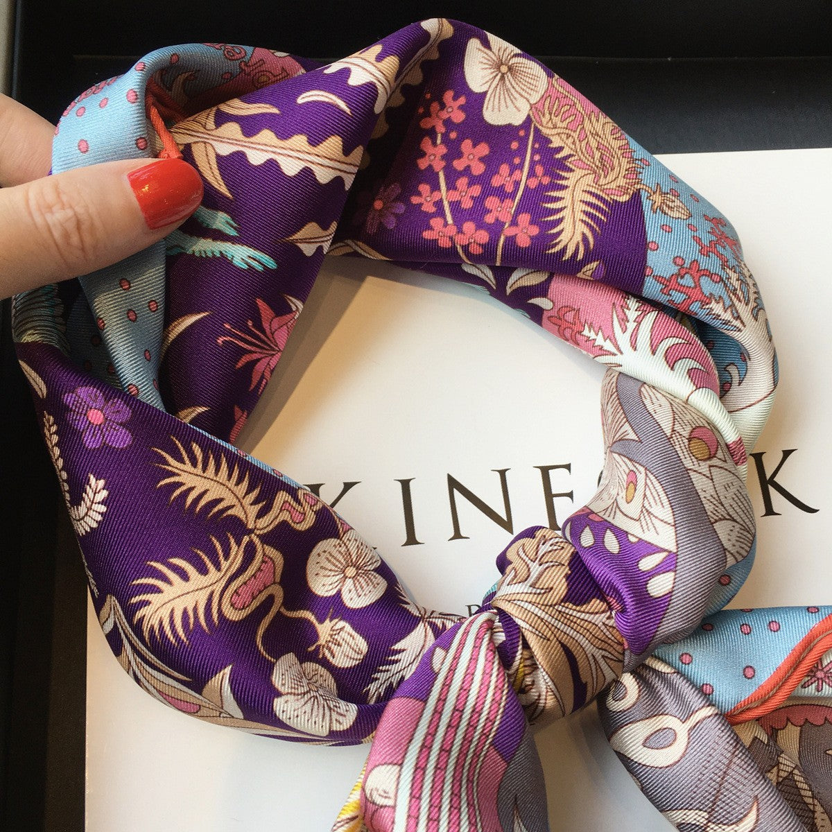Sylvara Silk Print Scarf