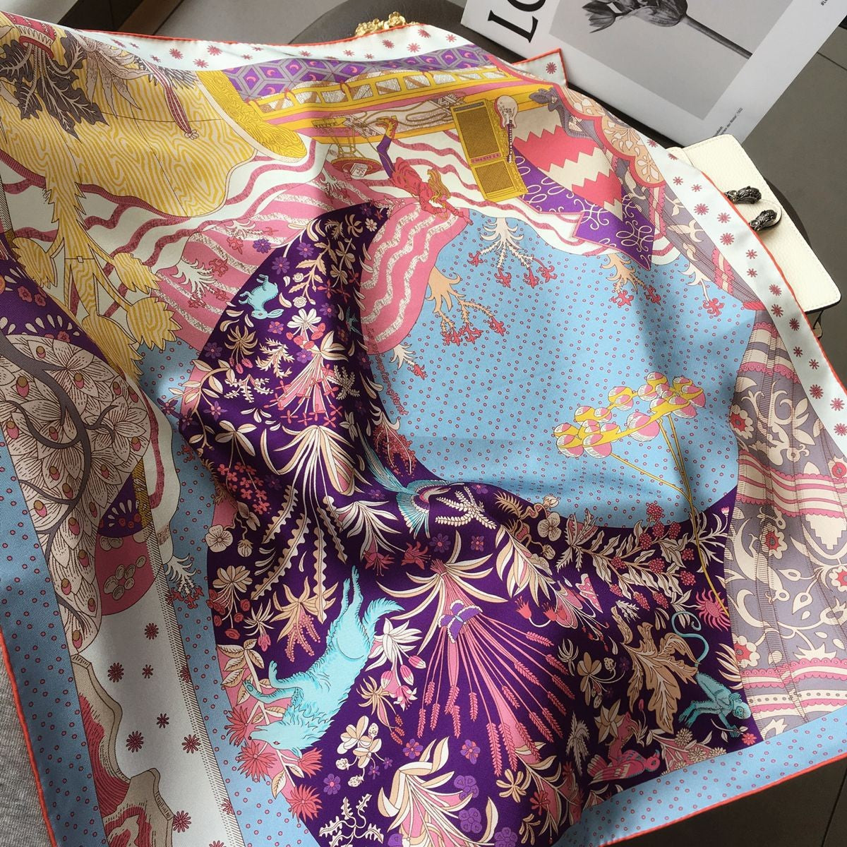 Sylvara Silk Print Scarf