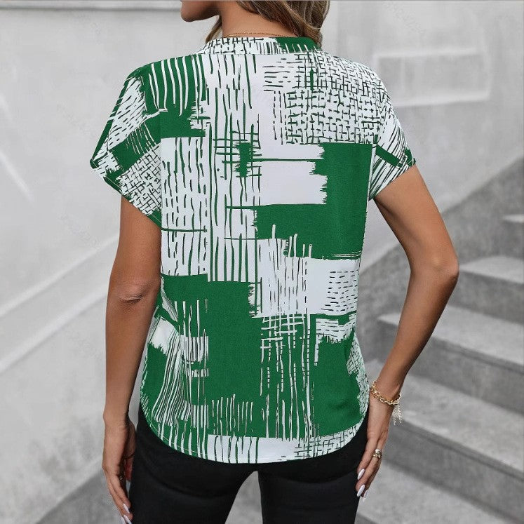 Zerina Geometric Print Tee